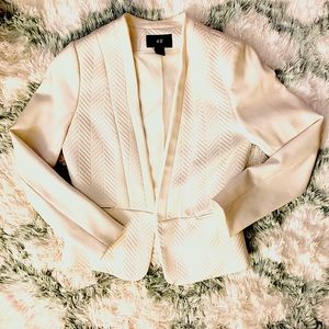 HM open front White Blazer